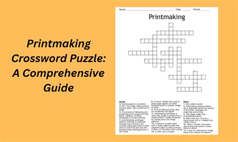 Printmaking Crossword Puzzle