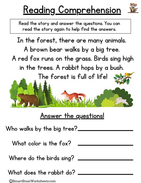 Reading Sheets Kindergarten