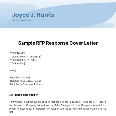 Rfp Cover Letter