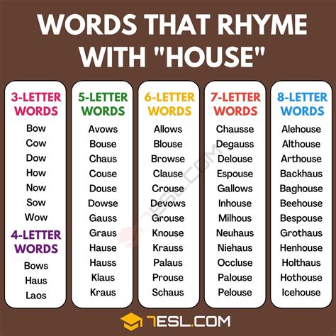 Rhyme Words Of House
