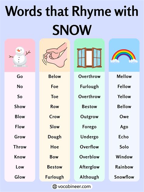 Rhyming Words Snow