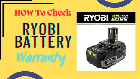 Ryobi Warranty On Batteries