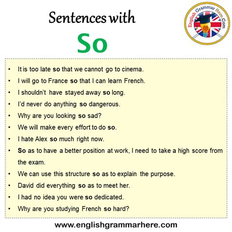Sentences Of So