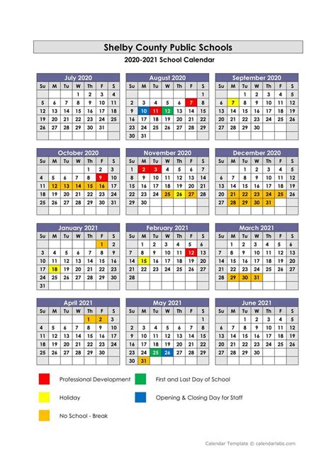 Shelby County Schools Calendar