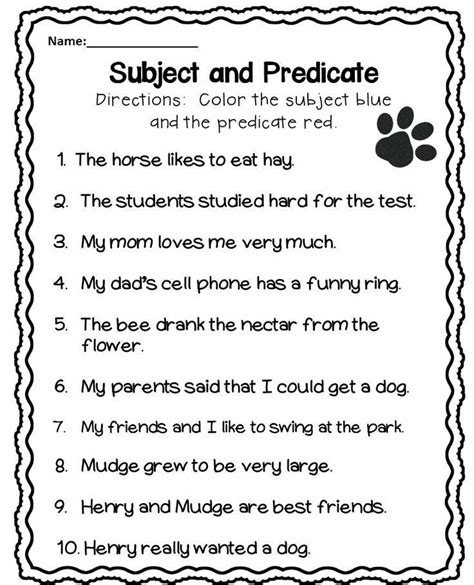 Simple Subject And Predicate