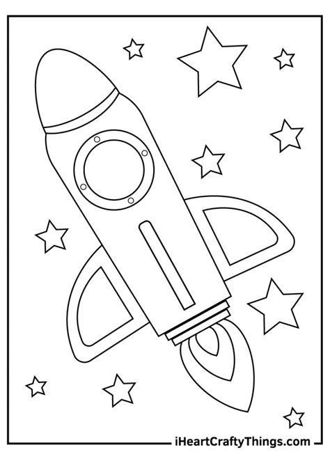Spaceship Colouring Page