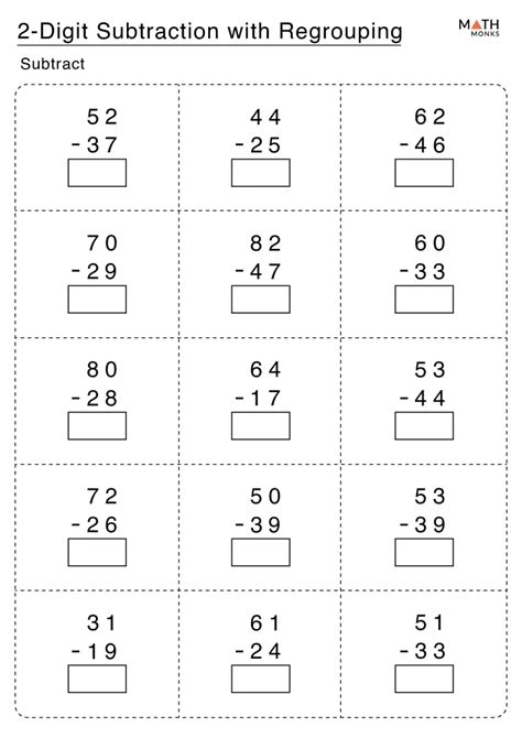 Subtraction Worksheets With Regrouping