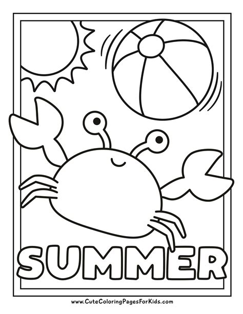 Summer Coloring Sheets Free