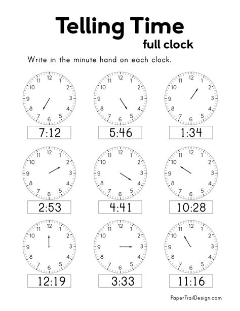 Telling Time Worksheet]