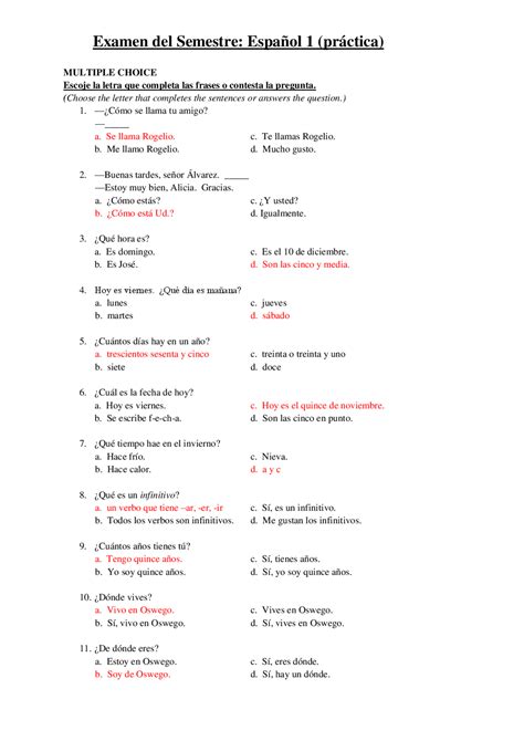 Test In Spanish