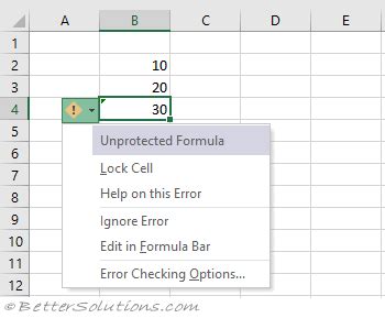 Unprotected Cell In Excel
