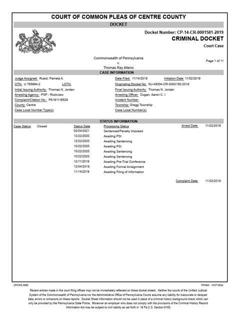 Wood County Docket