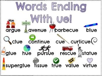Words End In Ue