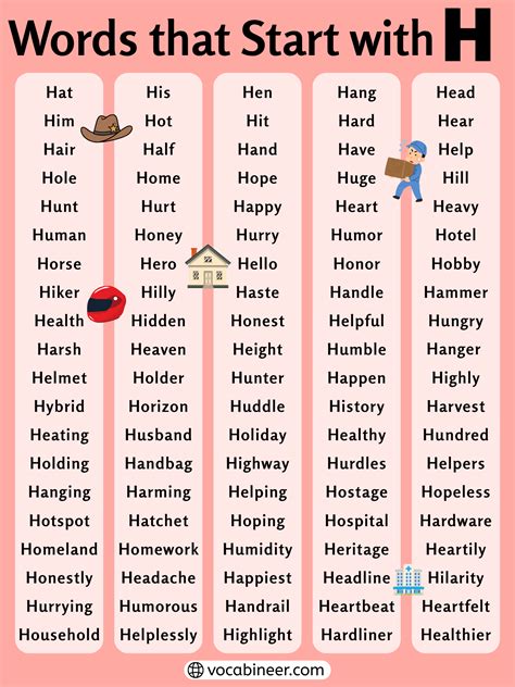 Words That Begin H