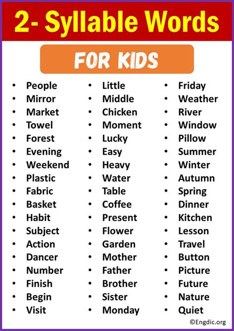 Words With Two Syllables
